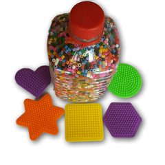 Pearler beads jar with 5 templates - Toy Chest Pakistan