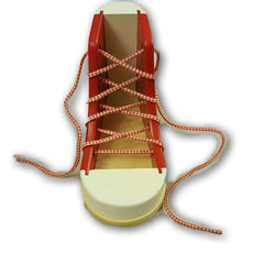 Tie your laces wooden shoe - Toy Chest Pakistan