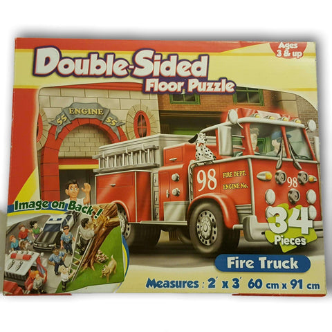 Double Sided Floor Puzzle Fire Truck New