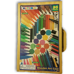 Wooden Art Case (a few markers less( - Toy Chest Pakistan