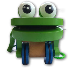 Pull Along Jumping Frog(wooden) - Toy Chest Pakistan