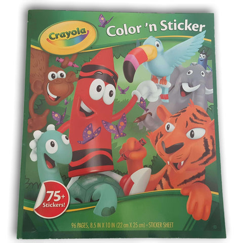 Crayola Color 'N Sticker 75+ Jungle Animals Stickers New