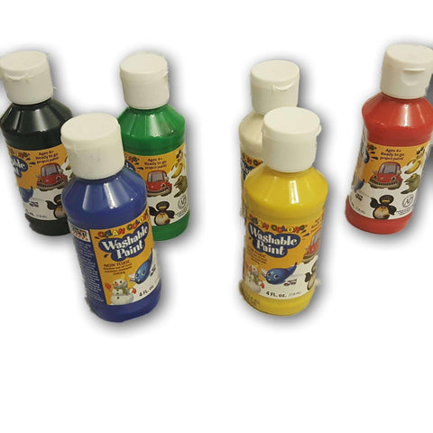 Washable Paint (6 New Sealed Colours Of 4 Fl Oz Each)