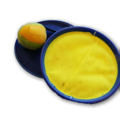 Velcro Mitt Set (dark blue/ yellow- soft ball) - Toy Chest Pakistan