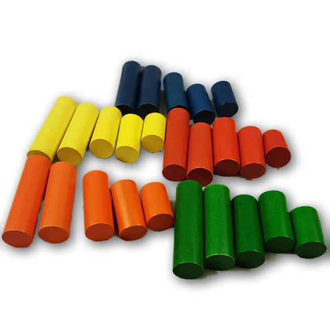 Size Gradation Wooden Set Of Cylinders