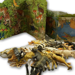 Plastic Animals with Jungle Backdrop - Toy Chest Pakistan