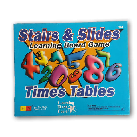 Stairs And Slides Learning Board Game Time Tables