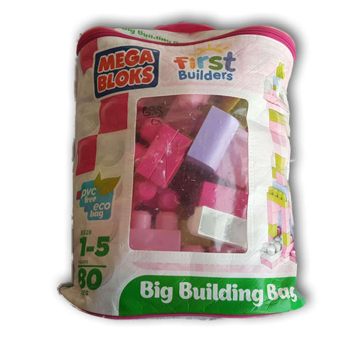 Mega Bloks First Builders Big Building Bag 80 Piece Set (Pink)