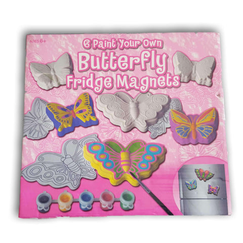 6 Paint Your Own Butterfly Fridge Magnet Set