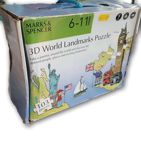 3D World Landmarks Puzzle