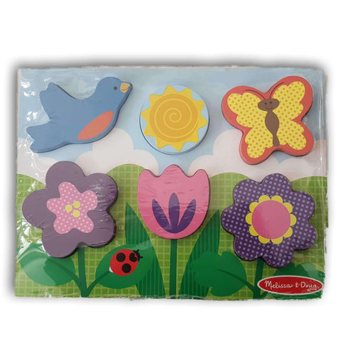 Melissa & Doug Flower Garden Wooden Chunky Puzzle (6 Pcs)