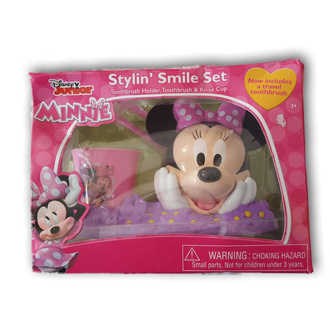 Disney Minnie Mouse New Stylin' Smile Set Toothbrush Holder & Rinse Cup