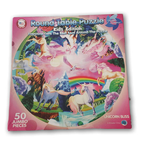 Round Table Puzzle: Unicorn Bliss 50 Pc