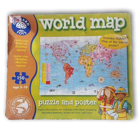 World Map Puzzle And Poster 150Pc