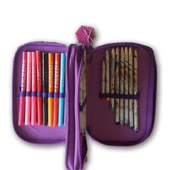 3 flap Frozen pencil box with colour pencils and markers - Toy Chest Pakistan