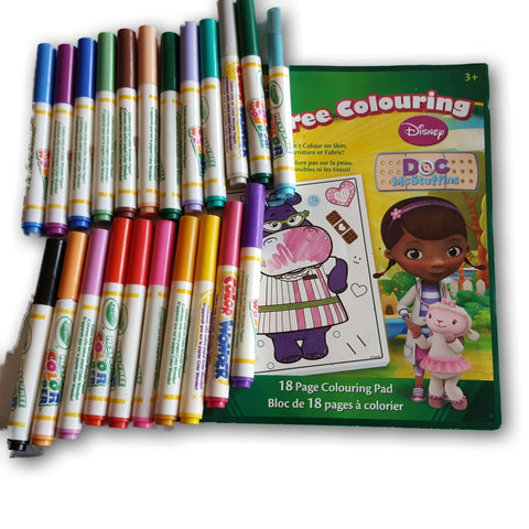 Mess Free Colouring With Doc Mcstuffin Book And Crayola Colour Wonder Markers