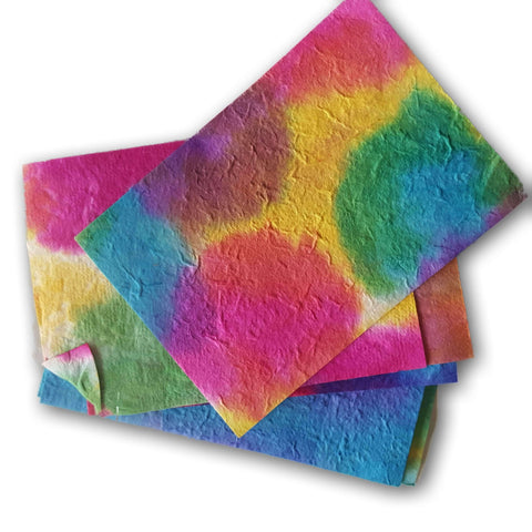 Tie And Dyed Crinkled Paper (8 Small Sheets)