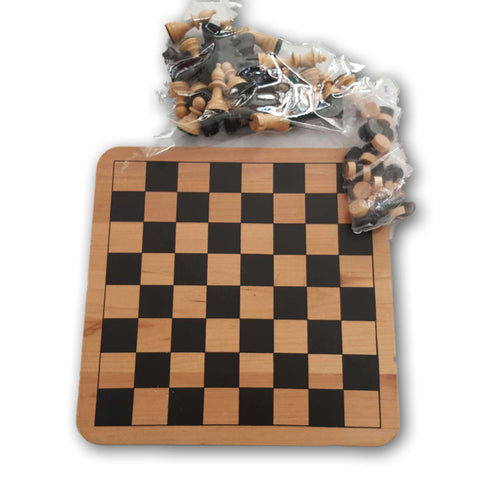 Wooden Chess And Draught Set