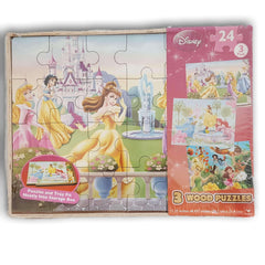 3 Wood Puzzles- Disney Princesses NEW - Toy Chest Pakistan