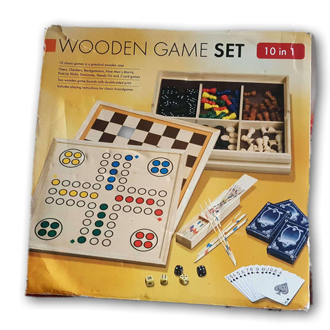 Wooden Game Set 10 In 1