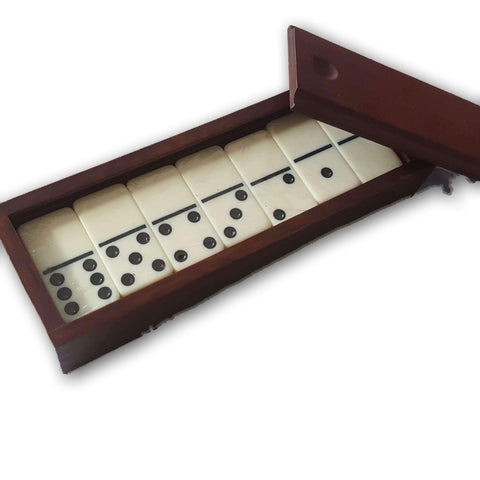 Dominoes In A Wooden Box