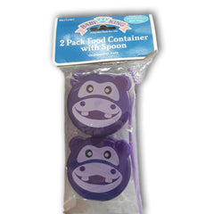 2 pack food containter with spoon- hippo - Toy Chest Pakistan