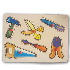 Wooden Puzzle- tools - Toy Chest Pakistan