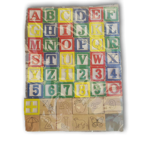 Wooden Blocks A-Z And Numbers 1 Inch Square