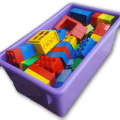 Lego Duplo 100pc set with storage box (purple) - Toy Chest Pakistan