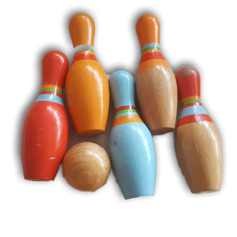 Wooden Bowling Pins Set