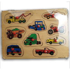 Wooden small knob vehicle puzzle - Toy Chest Pakistan