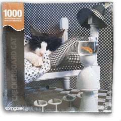 1000pc checkerboard cat puzzle new - Toy Chest Pakistan