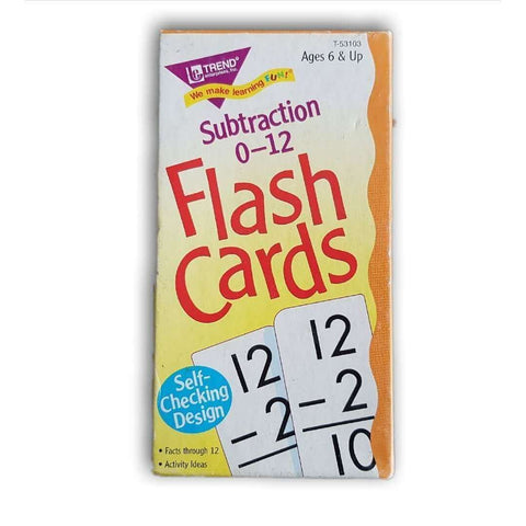 Subtraction 0 -12 Flascards