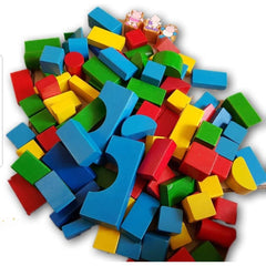 Medium Sized wooden blocks, 100 - Toy Chest Pakistan