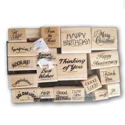 Stamps set, wooden