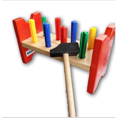 Wooden hammer and peg tou