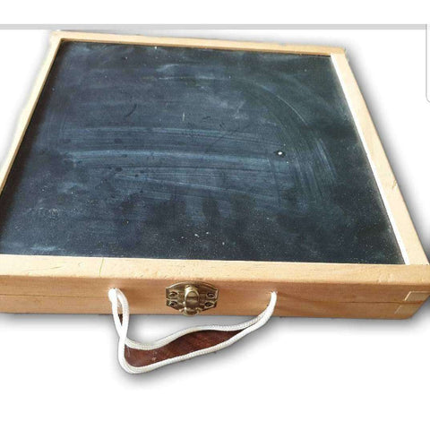 Black Board, Box With Complete Wooden Letters