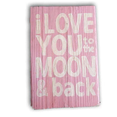 Plaque: I love you to the moon and back, wooden - Toy Chest Pakistan