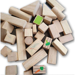 Wooden Blocks 30 pc (slight scribbling) - Toy Chest Pakistan