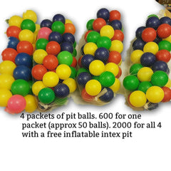 Pit balls (approx 200) with free inflatable pit - Toy Chest Pakistan