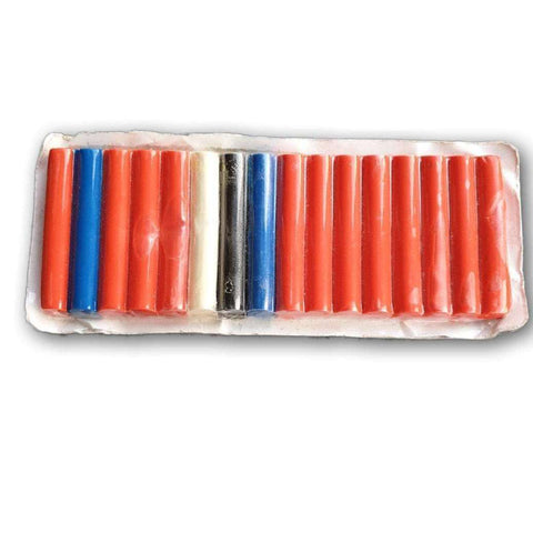 Red Blue and White Clay