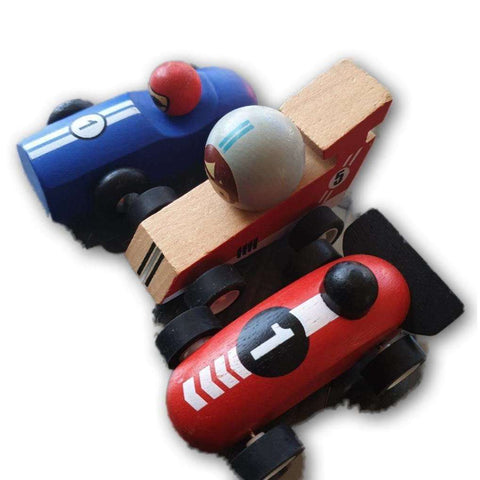 Set of 3 wooden cars