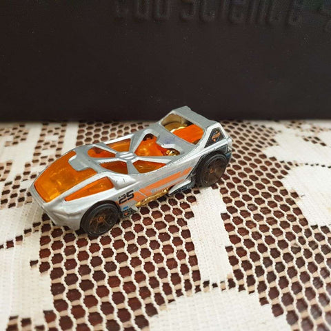 Hotwheel, silver and orange