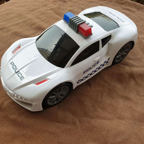 Large police car with lights and siren