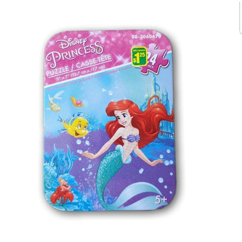little mermaid puzzle tin 24pc
