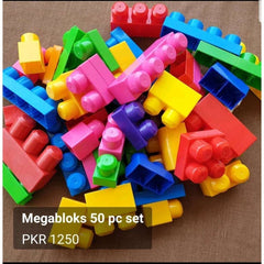 Megabloks pack of 50 pc, assorted 6 - Toy Chest Pakistan