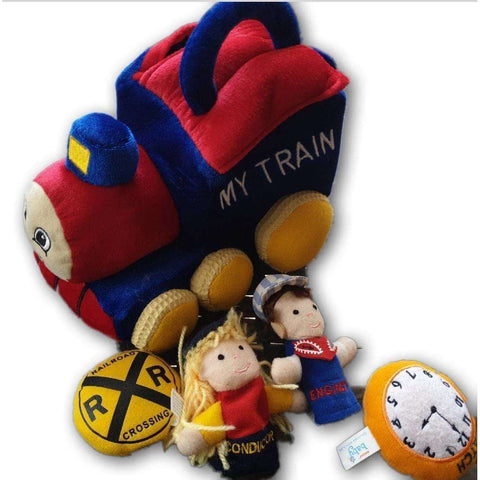 Soft Train, with conductor, clock, engineer and crossing board