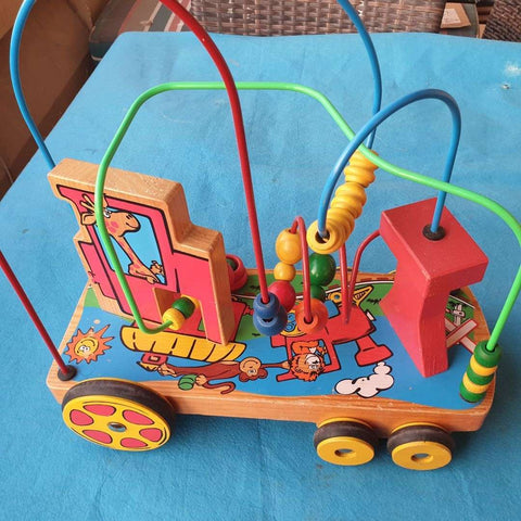 Wooden Bead Frame large with wheels