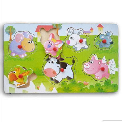 Wooden inset puzzle, animals farm