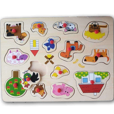 Wooden knobbed puzzle